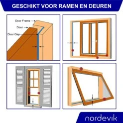 Nordevik® Tochtstrip 12 Meter - Zelfklevend - Energiebesparing - Voor Ramen En Deuren - E-profiel Tochtstopper - Tochtband - Tochtwering - Hoogwaardig Foam - Woning Verduurzamen - 4 X 9mm -WerkPro Verkoopwinkel 1199x1200 27