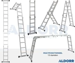 ALDORR Home - Vouwladder Aluminium 4 X 4 Treden Met Platform - 4,60 Meter -WerkPro Verkoopwinkel 1200x1000 16