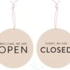 Deurbordje Open Closed - 20 Centimeter - Dubbelzijdig Beige - Met Koord En Zuignap - Dutch Sprinkles - Raam Bord Voor Bedrijven, Winkels, Salons - Open Gesloten Omdraai Bord -WerkPro Verkoopwinkel 1200x1012 12