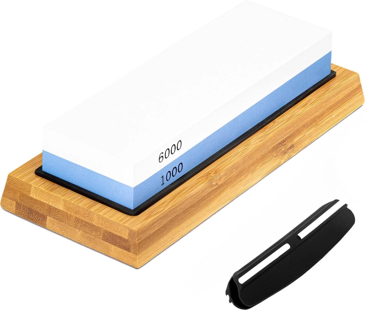 Latalis Pro Serie Slijpsteen 1000/6000 - Messenslijper - Wetsteen Met Anti-slip + Bamboeblok 3 Latalis Pro Serie Slijpsteen 1000/6000 - Messenslijper - Wetsteen Met Anti-slip + Bamboeblok