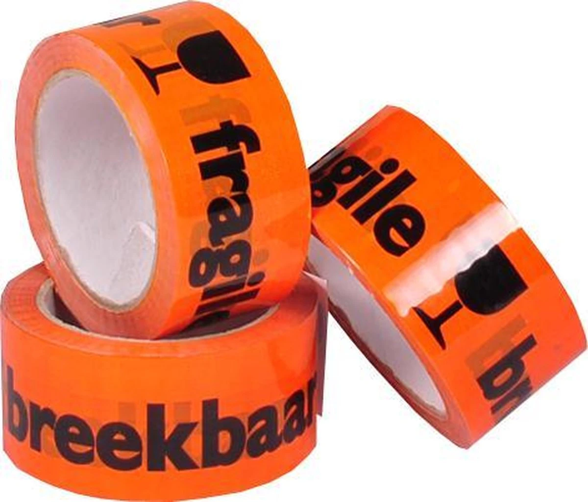 Merkloos Waarschuwingstape / Breekbaar PP Tape Oranje 48mm X 66 Meter - 1 Rol 4 Merkloos Waarschuwingstape / Breekbaar PP Tape Oranje 48mm X 66 Meter - 1 Rol - Afbeelding 2