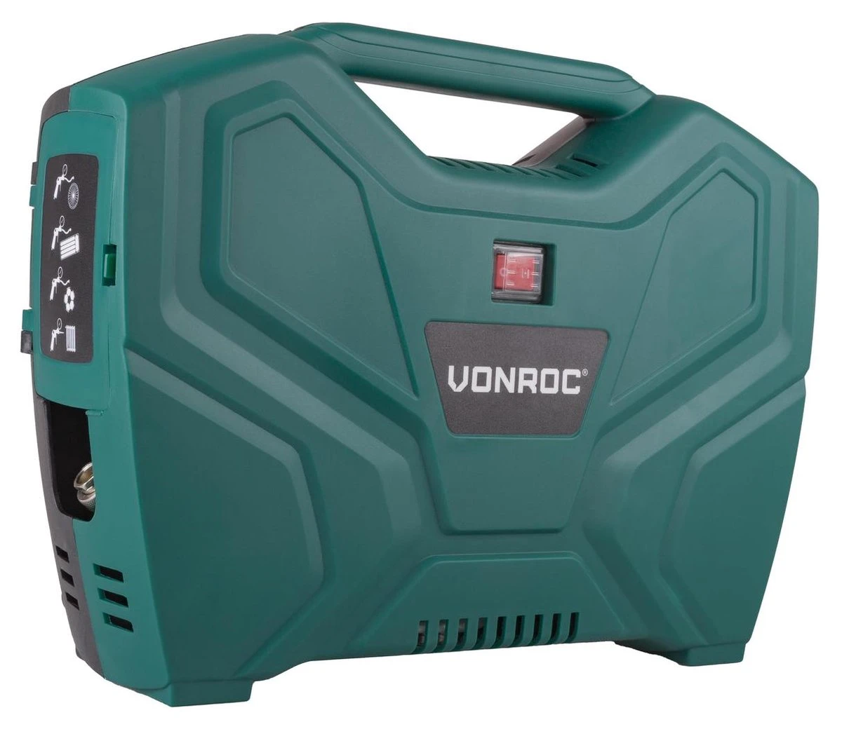 VONROC Draagbare Compressor – 1100W – 8 Bar – Olievrij – 180 L/m – Incl. 11 Accessoires 4 VONROC Draagbare Compressor – 1100W – 8 Bar – Olievrij – 180 L/m – Incl. 11 Accessoires - Afbeelding 2
