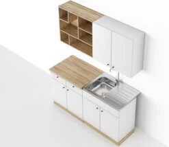 Kleine Keuken 160 Cm – Moderne Witte Keuken – Keukenblok Met Spoelbak & Sifon – Keuken Klein – Mini Keuken – Perfecthomeshop 20 Kleine Keuken 160 Cm – Moderne Witte Keuken – Keukenblok Met Spoelbak & Sifon – Keuken Klein – Mini Keuken – Perfecthomeshop -WerkPro Verkoopwinkel 1200x1040 5