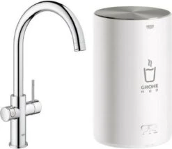 GROHE Red Compact 3IN1 Kokendwaterkraan - C Uitloop - 4L Boiler - Chroom - 30374001