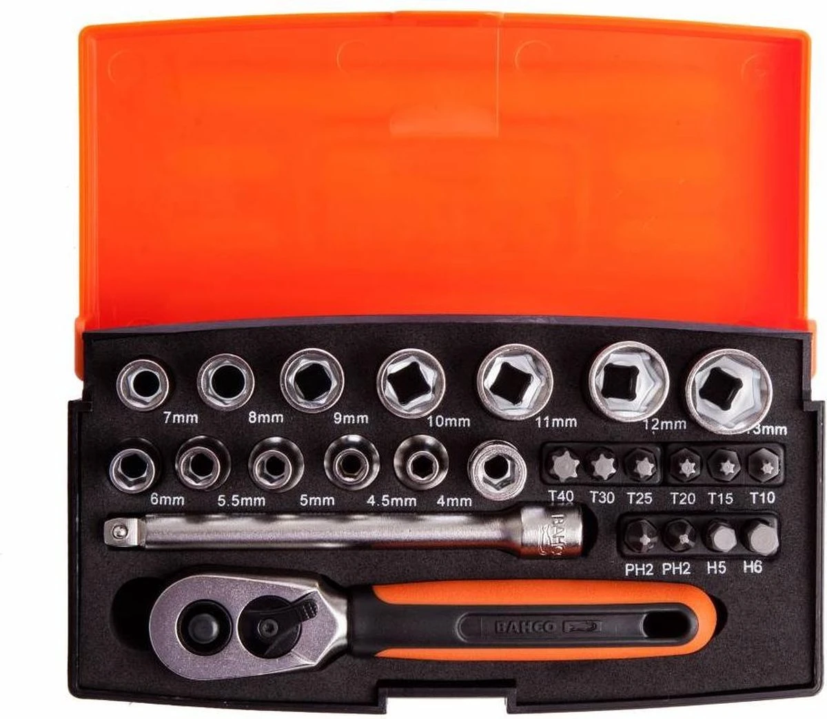 Bahco SL25 Dopsleutelset - 24-delig 1/4 - 504 Gram 9 Bahco SL25 Dopsleutelset - 24-delig 1/4 - 504 Gram - Afbeelding 7