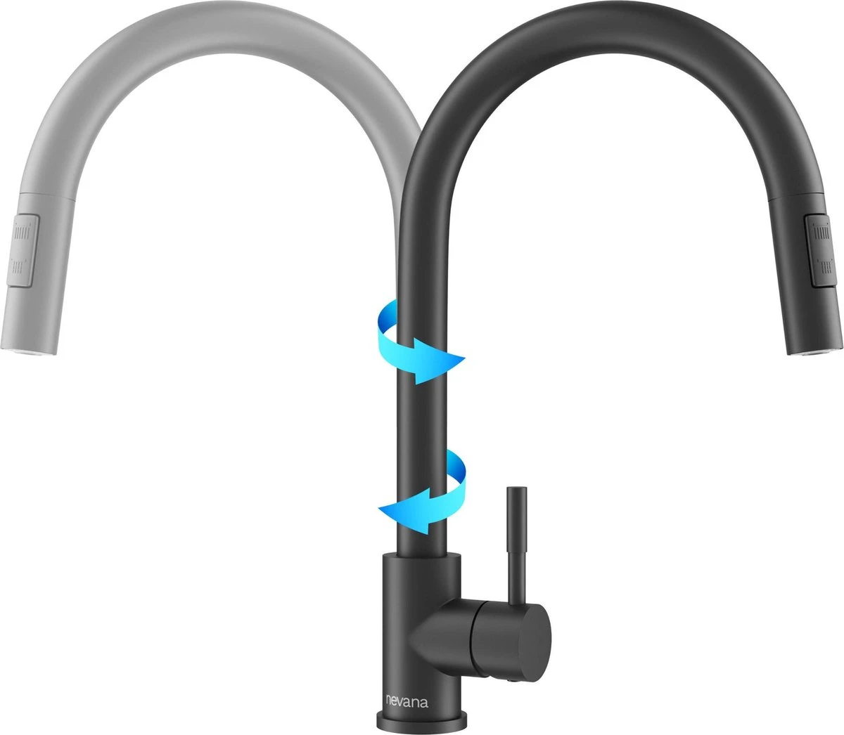 Keukenkraan Met Uittrekbare Uitloop - Handdouche - Uittrekbaar - Mengkraan - Zwart - RVS 8 Keukenkraan Met Uittrekbare Uitloop - Handdouche - Uittrekbaar - Mengkraan - Zwart - RVS - Afbeelding 6