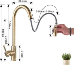 Merkloos Productgigant - Draaibare Keukenkraan - Uittrekbare Uitloop - Goud -WerkPro Verkoopwinkel 1200x1050 5