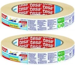 Merkloos 2x Tesa Afplaktape/schilderstape 19 Mm X 50 M - Verf Afplakband/tape 19 Mm X 50 M 2 Rollen