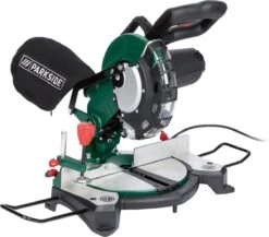Parkside Afkortzaag En Verstekzaag 1500W - Toerental: 0 - 5000 Tpm - Verstekhoek: -45 - 45° - Traploos Kantelbare Zaagkop - Eenvoudig Te Bevestigen Stofzak - Laser Voor Verhoogde Snijprecisie -
