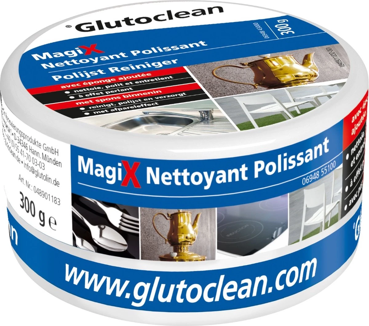 Glutoclean MagiX Polijst Reiniger - Inclusief Spons - 3 In 1 Formule - Citrusgeur - 300 Gram 3 Glutoclean MagiX Polijst Reiniger - Inclusief Spons - 3 In 1 Formule - Citrusgeur - 300 Gram