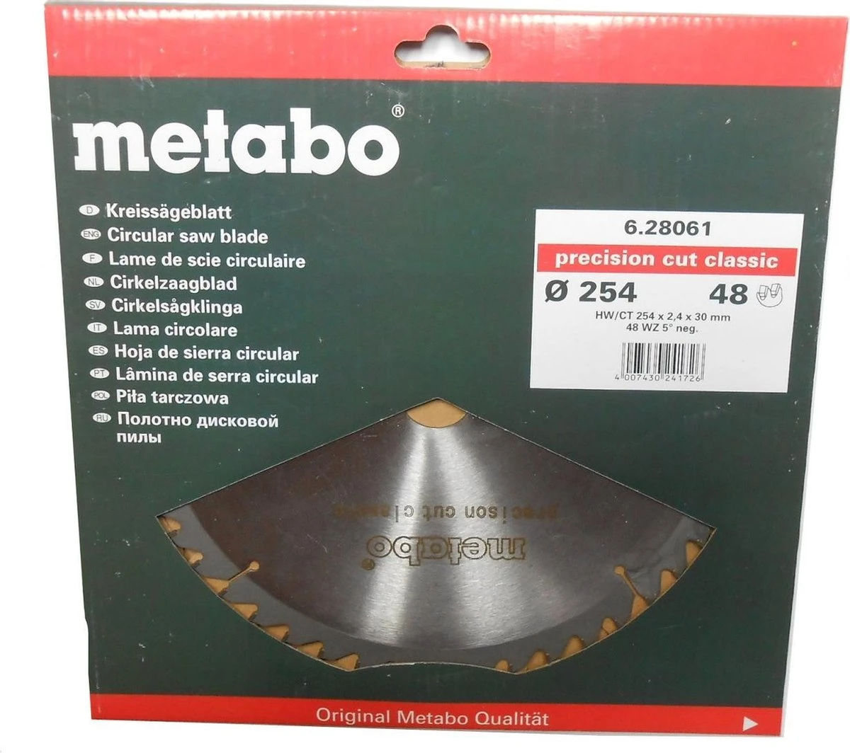 Metabo 628061000 Precision Cut Cirkelzaagblad - 254 X 30 X 48T - Hout 5 Metabo 628061000 Precision Cut Cirkelzaagblad - 254 X 30 X 48T - Hout - Afbeelding 3