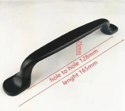 Handgreep Zwart Inclusief Bevestigingsbouten| 16,5cm | Handgrepen Kast | Meubelhandvat | Landelijke Greep | Industriële Keukengreep | Hand Grepen | Robuust | Deurgreep Staal | Metaal | Strak | Schuifdeur | Handvat | Greep | Schuifdeurgreep |