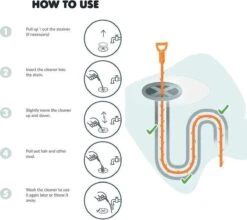Gootsteenontstopper - Millieu Vriendelijke Gootsteen Reiniger - Herbruikbaar & Duurzame, Haarverwijderaar, Doucheput Reiniger -WerkPro Verkoopwinkel 1200x1068 11