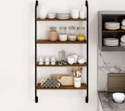 SENSA - Keukenkast - Wandkast - Vitrinekast - Kasten - Wandrek - Stellingkast -Keukenrek - 150x64x20 - Okkernoot -WerkPro Verkoopwinkel 1200x1075 6