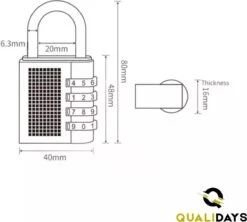 Merkloos Hangslot - 1+1 Gratis - Cijferslot - 4-Cijfers - Weerbestendig - Kofferslot - Zwart - 80mm -WerkPro Verkoopwinkel 1200x1077 6