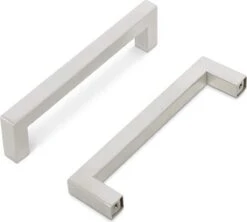 Merkloos Handgreep RVS Zilver Vierkant - 96 Mm Hartafstand - Handvat Voor Kast, Keukenkast, Lade Of Deurtje - Keukengreep - Meubelgreep - Kastgreep - Deurgreep -WerkPro Verkoopwinkel 1200x1078 3