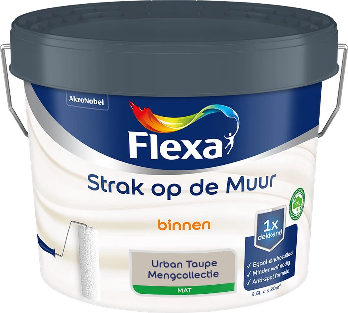 Flexa Strak Op De Muur Muurverf - Mengcollectie - Urban Taupe - 2,5 Liter 3 Flexa Strak Op De Muur Muurverf - Mengcollectie - Urban Taupe - 2,5 Liter