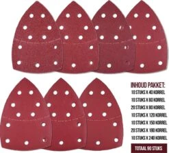 Propapier - Schuurpapier Set – 100x150MM – 90 Stuks – Schuurmachines - Verschillende Korrels Grof – Voorstuk Draaibaar - Perforatiegaten -WerkPro Verkoopwinkel 1200x1084