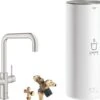 GROHE Red 3IN1 Kokendwaterkraan - U Uitloop - 7L Boiler - Mengventiel – RVS (supersteel)