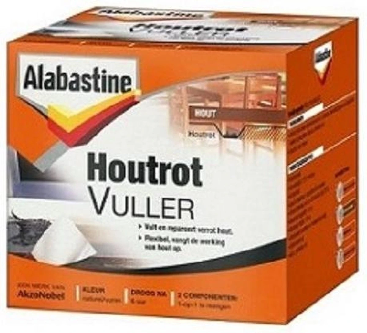 Alabastine Houtrotvuller - 1 Kg 4 Alabastine Houtrotvuller - 1 Kg - Afbeelding 2