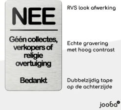 NEE Geen Collectes Verkopers Sticker - Nee Sticker - Zwart / RVS Kleur - Vriendelijk - 8x5 Cm - Bel Niet Aan - Nee Nee Sticker Brievenbus - Colportage Sticker -WerkPro Verkoopwinkel 1200x1094 12