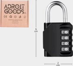 AdroitGoods TSA Cijferslot 4 Cijferig - Zwart - Koffersloten - Kofferslot - Bagageslot - Reisslot - Kabelslot - Hangslot - Bagageslotjes - Backpackslot - Multifunctioneel -WerkPro Verkoopwinkel 1200x1096 7