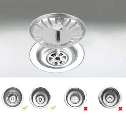 RVS Korfplug Afvoerplug - Geen Verstopping – Spoelbak Zeef - Afvoerstopper - Korfplug – Gootsteenzeef - 82 Mm -WerkPro Verkoopwinkel 1200x1100 3