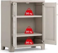 Keter Gulliver Lage Kast - 2 Planken - 80x44x100cm – Zand/Beige -WerkPro Verkoopwinkel 1200x1104 14