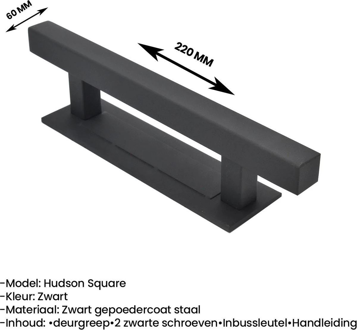 Barnwoodweb Deurgreep Hudson Square (voor En Achter) Zwart Gepoedercoat Staal 300x40 Mm 9 Barnwoodweb Deurgreep Hudson Square (voor En Achter) Zwart Gepoedercoat Staal 300x40 Mm - Afbeelding 7