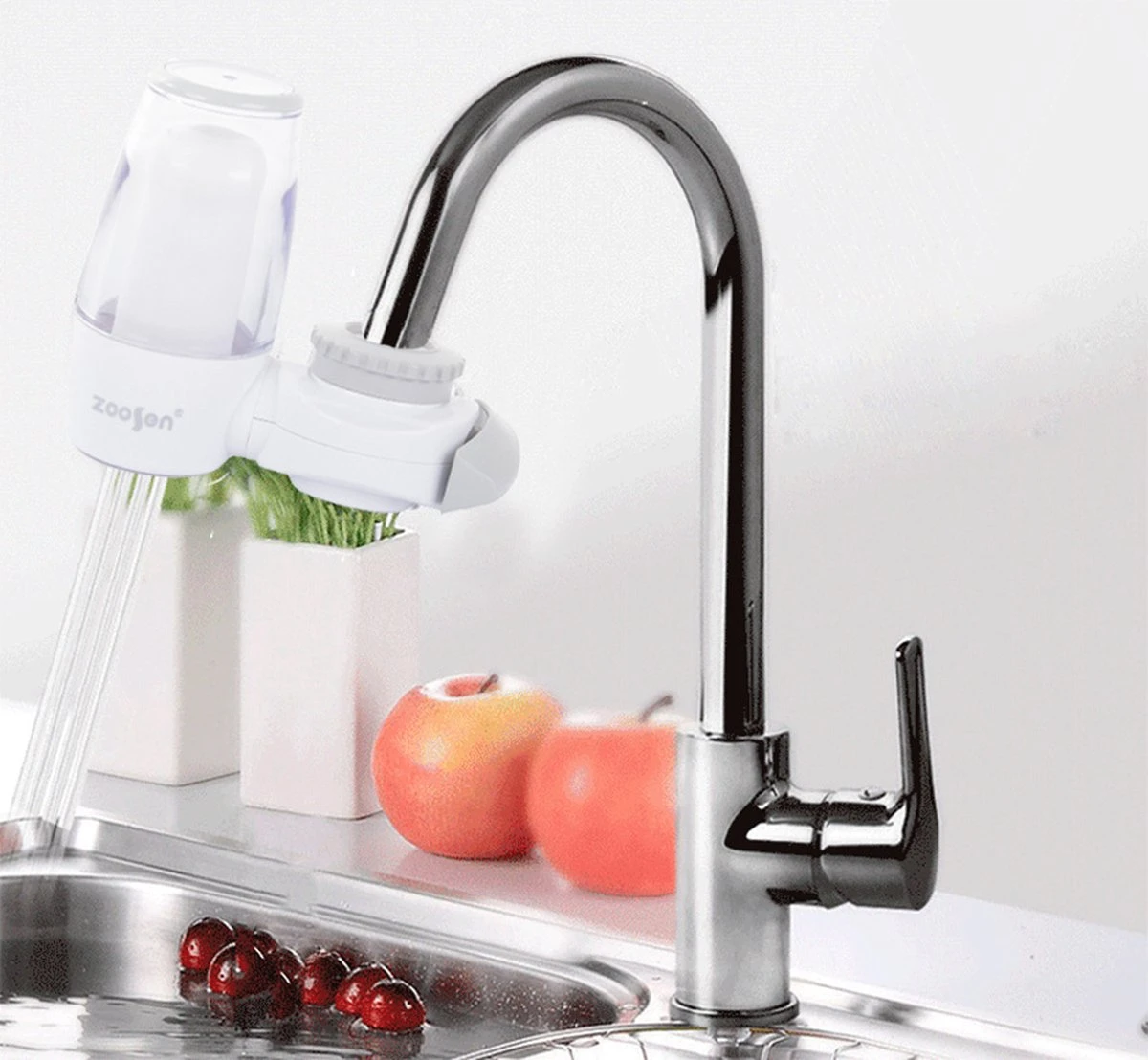 Merkloos Kraanfilter - Waterzuiveraar Kraanwater - Waterontharder - Waterfilter - Wit 4 Merkloos Kraanfilter - Waterzuiveraar Kraanwater - Waterontharder - Waterfilter - Wit - Afbeelding 2