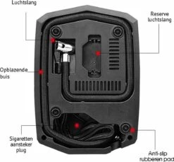 Olvy Elektrische Bandenpomp - Luchtcompressor 12V - Compressor Bandenpomp - Fiets/Auto/Motor/Bal/Luchtbed - Met 4 Opzet Stukken -WerkPro Verkoopwinkel 1200x1111
