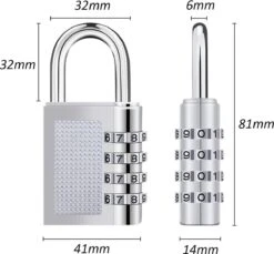 Igoods 4 Cijferig Kofferslot - Reisslot - Reis Cijferslot - Cijferhangslot - Hangslot - Bagageslot - Luggace Lock - 80 Mm - Zilver -WerkPro Verkoopwinkel 1200x1113 2