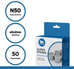 MENSINQ – Magneten – Magneet – Magneetjes – Magneten Sterk – Magneten Whiteboard – Magneten Koelkast – Sterke Magneten – N50 – 5x2mm – 50 Stuks -WerkPro Verkoopwinkel 1200x1116 13