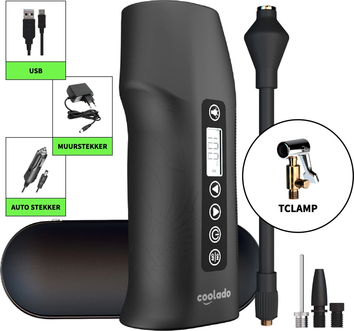 Coolado TPump XL | Draagbare Multifunctionele Mini Compressor | Alle Banden | Ook Voor Luchttenten | Kites En Wing Foils | Elektrische Draadloze Bandenpomp Pompt Fietsband In 12 Seconden | Powerbank. 10 Coolado TPump XL | Draagbare Multifunctionele Mini Compressor | Alle Banden | Ook Voor Luchttenten | Kites En Wing Foils | Elektrische Draadloze Bandenpomp Pompt Fietsband In 12 Seconden | Powerbank. - Afbeelding 8