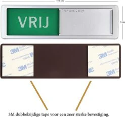 Vrij - Bezet Schuifbordje - Hoge Kwaliteit - Aluminium Look - 17,5 Cm X 5 Cm X 0,6 Cm - Promessa Design. -WerkPro Verkoopwinkel 1200x1121 26