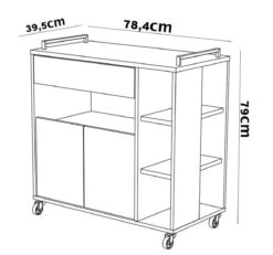 Keukentrolley-Magnetronkast Eiken/zwart Op Wielen Indus -WerkPro Verkoopwinkel 1200x1121 9