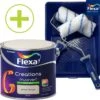 Flexa Creations Muurverf - Extra Mat - Urban Taupe - 2,5 Liter + Flexa Muurverfset 5-delig