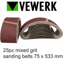 Schuurbanden 75 X 533 Mm Gemixte Grofte Voor Bandschuurmachines 25 Stuks -WerkPro Verkoopwinkel 1200x1122 5