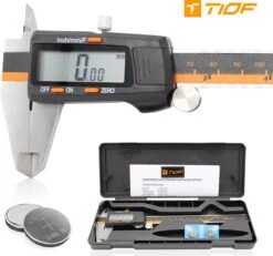 TIOF Digitale Schuifmaat - Opbergcase – Incl. 3 Batterijen – 150 Mm – LCD – RVS