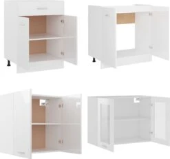 Decoways - 4-delige Keukenkastenset Spaanplaat Hoogglans Wit -WerkPro Verkoopwinkel 1200x1124 8