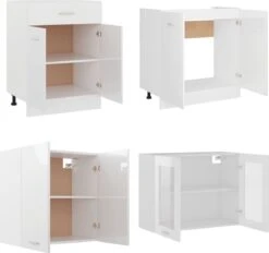 Decoways - 4-delige Keukenkastenset Spaanplaat Hoogglans Wit -WerkPro Verkoopwinkel 1200x1125 9