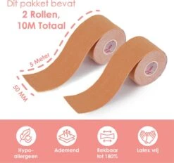Melvy® - Boob Tape Hot Girl Summer - 10 Meter (5,0 Cm Breed) + Gratis 300 ML Baby Olie & 6 Tepelcovers - Beige – Plak BH – Strapless BH – Borst Tape – Nipple Covers -WerkPro Verkoopwinkel 1200x1126 20