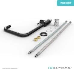 LOMAZOO Thyone Keukenkraan Zwart - Zwarte Kraan - Zwarte Keukenkraan - Mengkraan Keuken - Kraan Keuken -WerkPro Verkoopwinkel 1200x1127 8