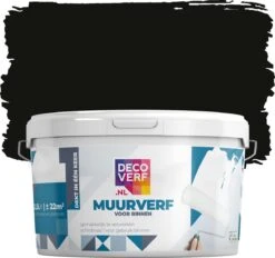 Decoverf Muurverf Mat, Nachtzwart, 2.5L