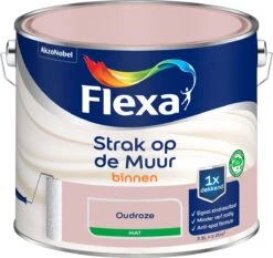 Flexa Strak Op De Muur Muurverf - Mat - Oudroze - Roze - 2,5 Liter