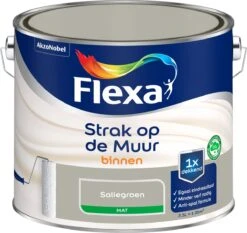 Flexa Strak Op De Muur - Watergedragen - Mat - Saliegroen - 2,5 Liter