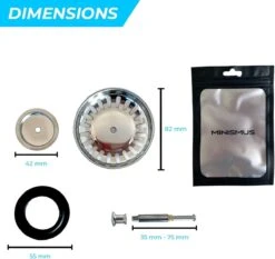 Gootsteen Afvoerstop 82 Mm Met Verstelbare Hoogte Korfplug - Afvoerplug - Spoelbak Zeef - RVS -WerkPro Verkoopwinkel 1200x1132 7