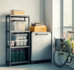 Keter Linear Opbergkast Laag - 1 Plank- 39x68x90cm - Zwart/Grijs -WerkPro Verkoopwinkel 1200x1134 13