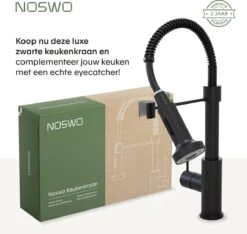 Noswo Keukenkraan Met Uittrekbare Uitloop - Keukenmengkraan - Handdouche - Flexibele Slang - Zwart -WerkPro Verkoopwinkel 1200x1135 7