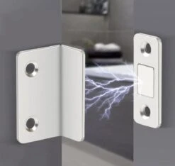 TLVX Magneetsnapper / Hoek Magneet / 1 Set / Zinaps / Magneet / Lade Magneet Sluiting / Zelfklevende Deurmagneet / Magneet Kast Deur / Kastdeuren Magneet / Kabinet Magnetisch / Zilveren Magneet / Magnetische Sluitingsdeur / Deur Sluiting Magneet